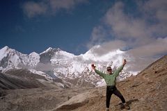 17 A Happy Jerome Ryan With Lhotse East Face And Everest Kangshung East Face Behind From Kama Valley In Tibet